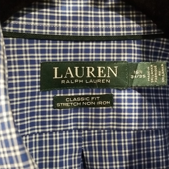 Ralph Lauren plaid button down, 16.5/34-35 - Picture 3 of 5